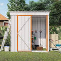WIILAYOK 5 x 3 ft Outdoor Storage Shed. Galvanized Metal Garden Shed. Tool Storage Shed with Lockable Door. Patio Lawn Backyard Trash Can