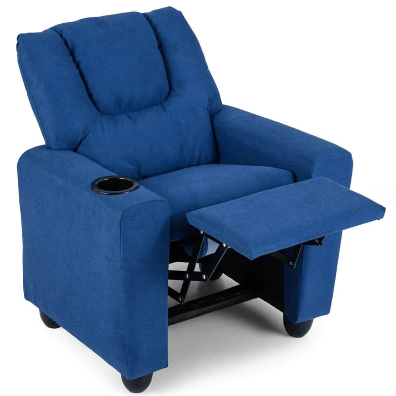 Kids Recliner Chair with Cup Holder & Side Pocket. Adjustable Toddler Lounge Sofa. Ergonomic Children Armchairs for Boys Girls Age 3+. 150lbs