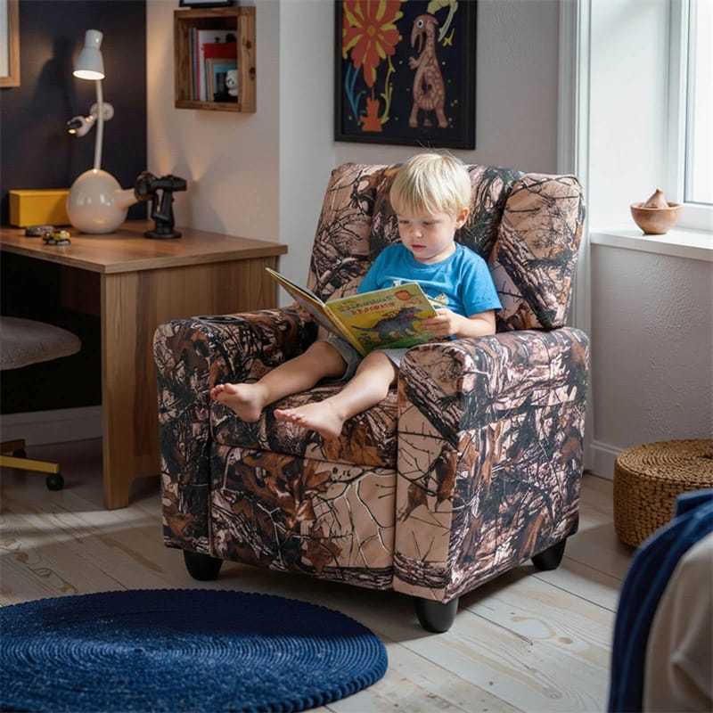 Kids Recliner Chair with Cup Holder & Side Pocket. Adjustable Toddler Lounge Sofa. Ergonomic Children Armchairs for Boys Girls Age 3+. 150lbs