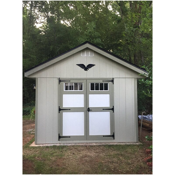 10' wide x 12' deep lumber storage shed
