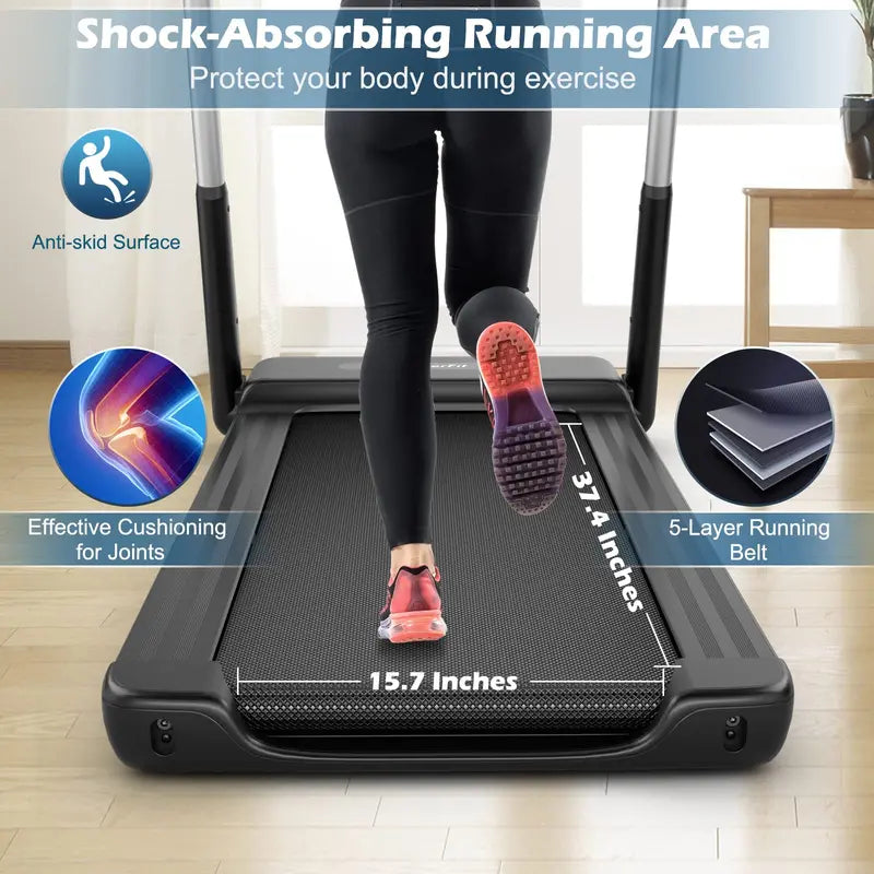 2.25 HP Compact Folding Treadmill ¨C Superfit Model with LED Display &amp; Smart App Control