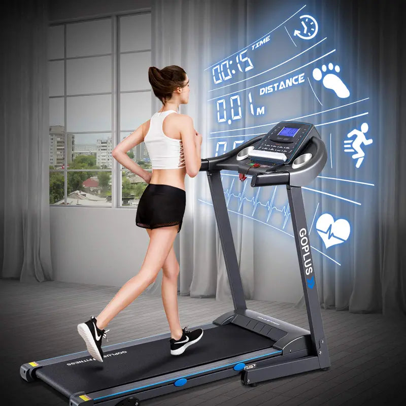 2.25HP Incline-Folding Treadmill ¨C Superfit Electric Fitness Treadmill with Adjustable Slope