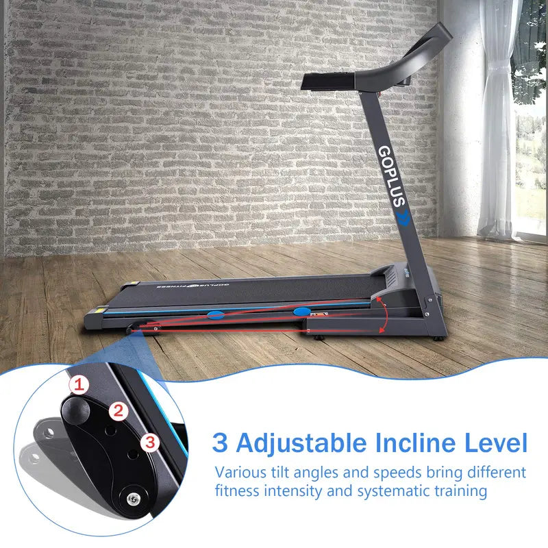 2.25HP Incline-Folding Treadmill ¨C Superfit Electric Fitness Treadmill with Adjustable Slope