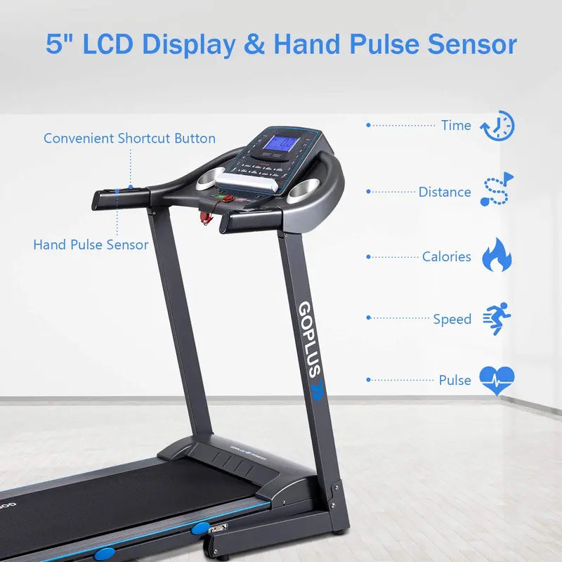 2.25HP Incline-Folding Treadmill ¨C Superfit Electric Fitness Treadmill with Adjustable Slope