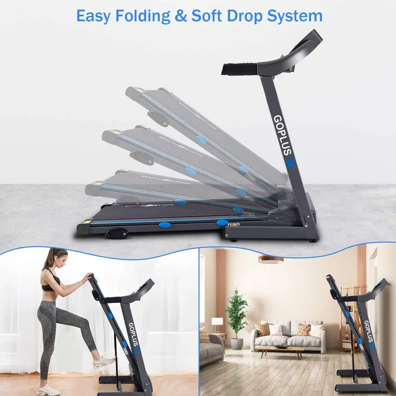 2.25HP Incline-Folding Treadmill ¨C Superfit Electric Fitness Treadmill with Adjustable Slope