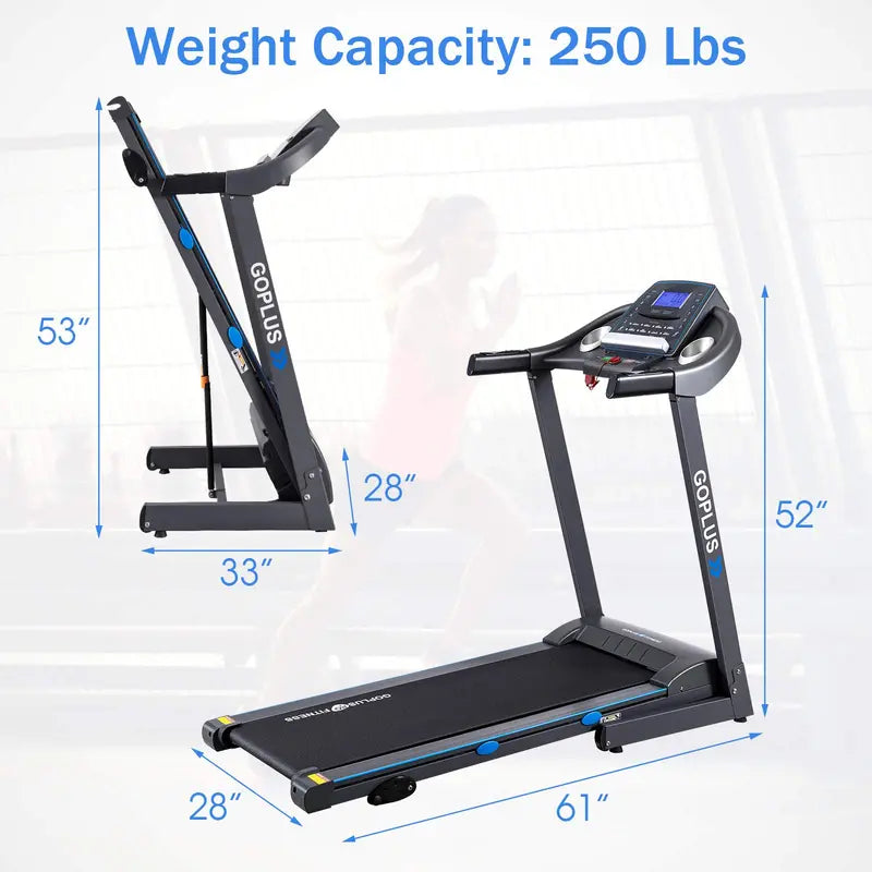 2.25HP Incline-Folding Treadmill ¨C Superfit Electric Fitness Treadmill with Adjustable Slope