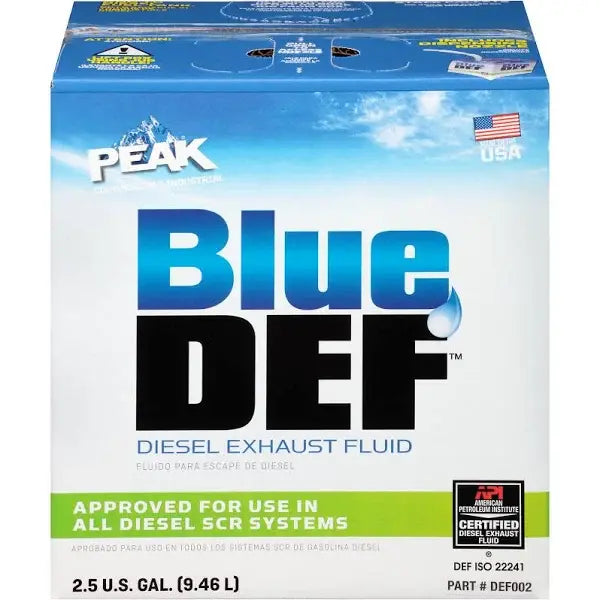 2.5 Gallon Blue DEF Diesel Exhaust Fluid - Essential for Heavy Duty Trucks