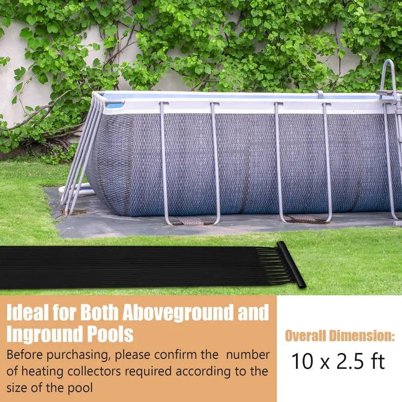2.5¡ä x 10¡ä Energy-Efficient Solar Pool Heater for Residential Pools