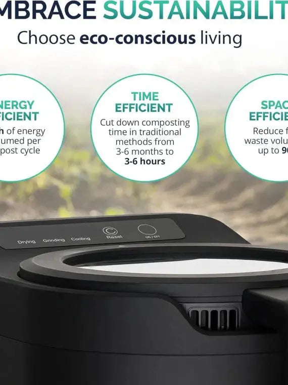 2.5L Electric Kitchen Composter ¨C Odorless Countertop Food Waste Processor with Clear Lid