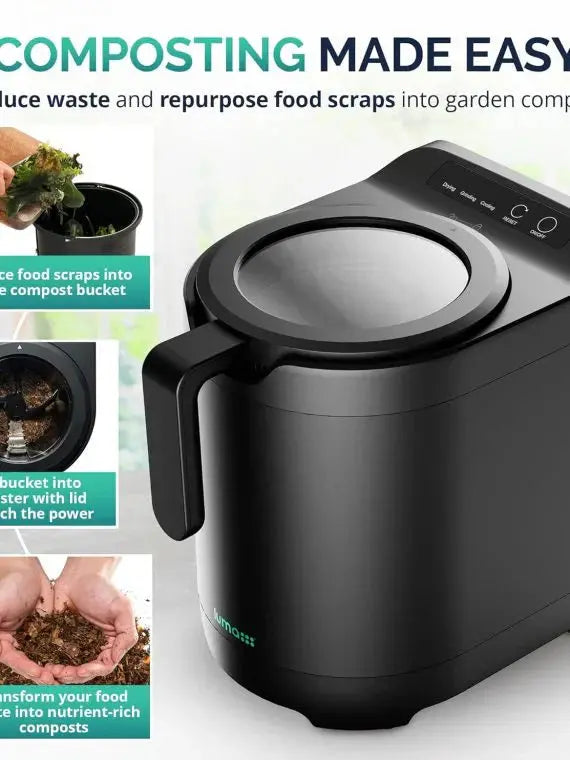 2.5L Electric Kitchen Composter ¨C Odorless Countertop Food Waste Processor with Clear Lid