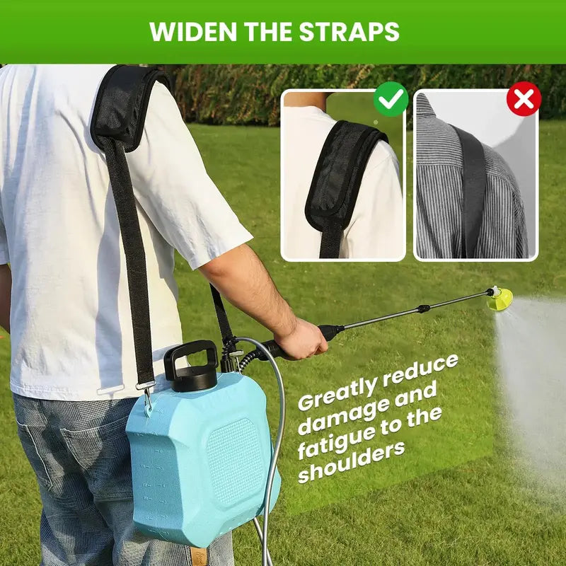 2-Gallon Retractable-Wand Electric Garden Sprayer ¨C 4 Adjustable Nozzles. USB-Rechargeable with 2000mAh Battery