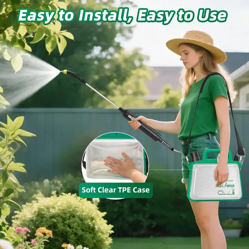2-Gallon Telescoping-Wand Electric Garden Sprayer ¨C 3 Nozzle Options. 2500mAh Rechargeable Battery