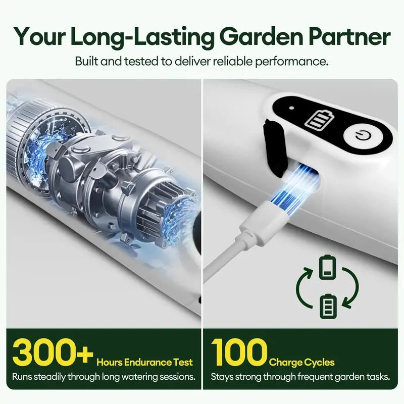 2-Gallon USB-Rechargeable Electric Garden Sprayer ¨C Ergonomic Design with 3 Spray Nozzles and 2200mAh Battery