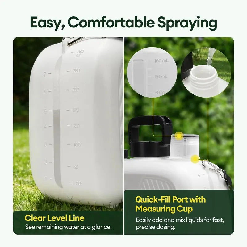 2-Gallon USB-Rechargeable Electric Garden Sprayer ¨C Ergonomic Design with 3 Spray Nozzles and 2200mAh Battery