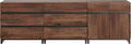2-in-1 Brown Coffee Bar Sideboard ¨C Modern Storage Cabinet with 3 Drawers & Adjustable Shelf for Living or Dining Areas