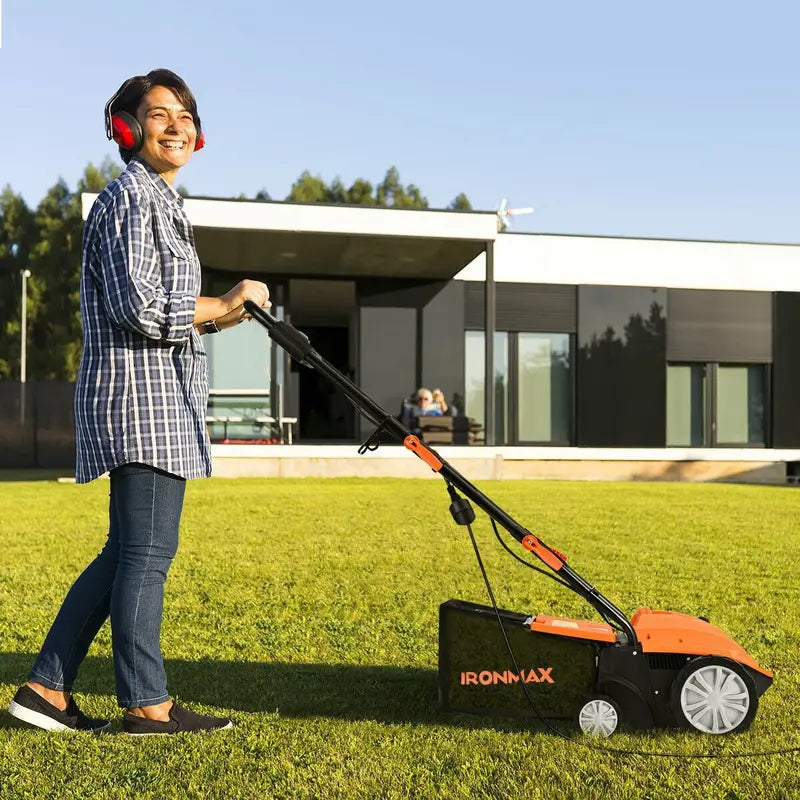 2-in-1 Electric Lawn Dethatcher &amp; Weeder ¨C 12-Amp. 3-Depth Adjustable Tool