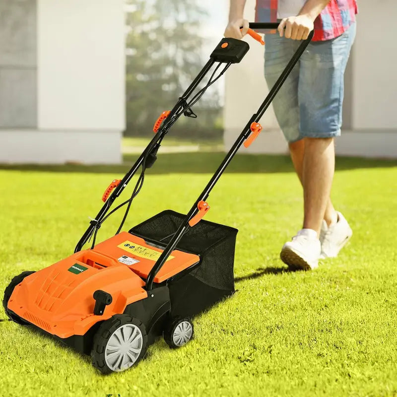 2-in-1 Electric Lawn Dethatcher &amp; Weeder ¨C 12-Amp. 3-Depth Adjustable Tool