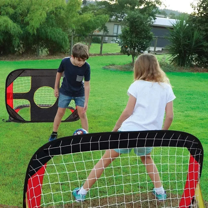 2-in-1 Pop-Up Soccer &amp; Football Goal Net with Carry Bag for Kids
