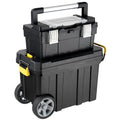 2-in-1 Rolling Tool Box ¨C Modular Plastic Organizer with Casters &amp; Multi-Compartment Storage