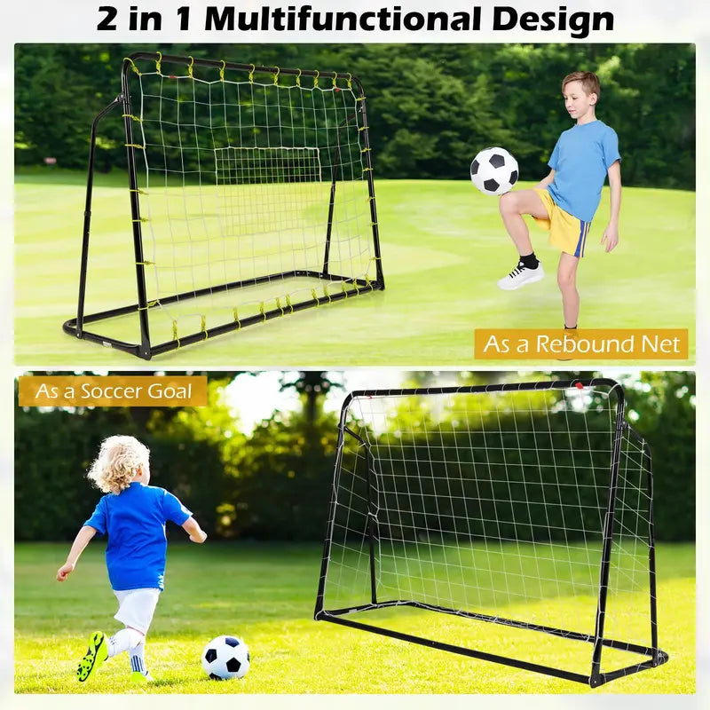 2-in-1 Soccer Rebounder Net ¨C 6ft x 4ft Goal with Integrated Shooting Target Zone