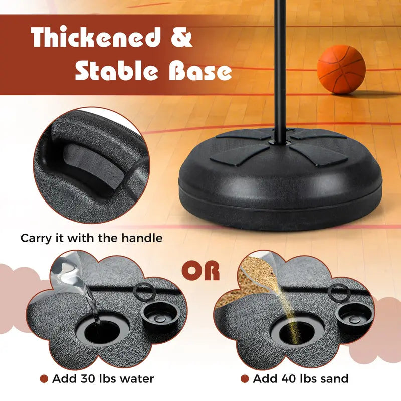 2-in-1 Toddler Basketball Hoop ¨C Adjustable Goal with Integrated Dartboard and Fillable Base