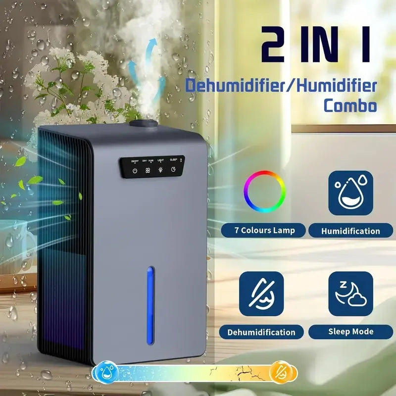 2-in-1 Ultrasonic Humidifier & Dehumidifier Combo ¨C 102oz Tank for Bedrooms and Small Rooms