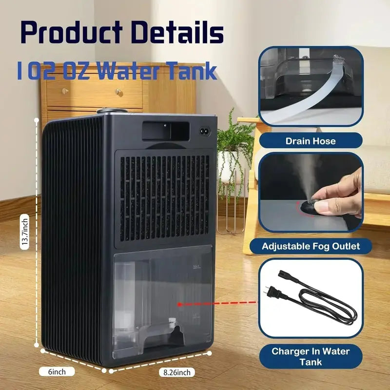 2-in-1 Ultrasonic Humidifier & Dehumidifier Combo ¨C 102oz Tank for Bedrooms and Small Rooms