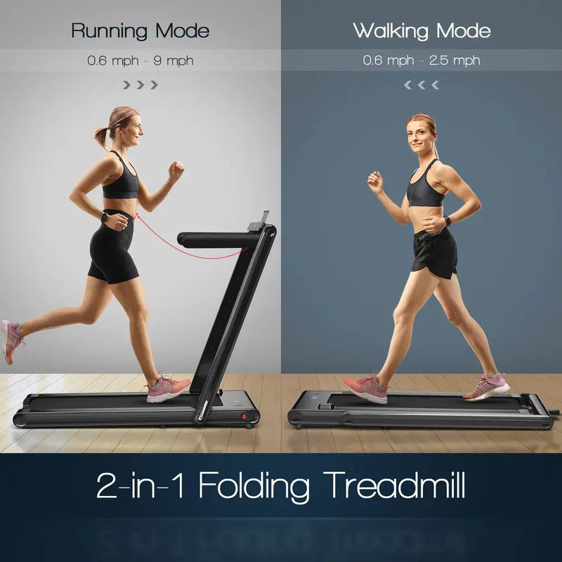 2-in-1 Under-Desk Treadmill ¨C Foldable Electric Model with 2.25HP Motor and LED Control Display