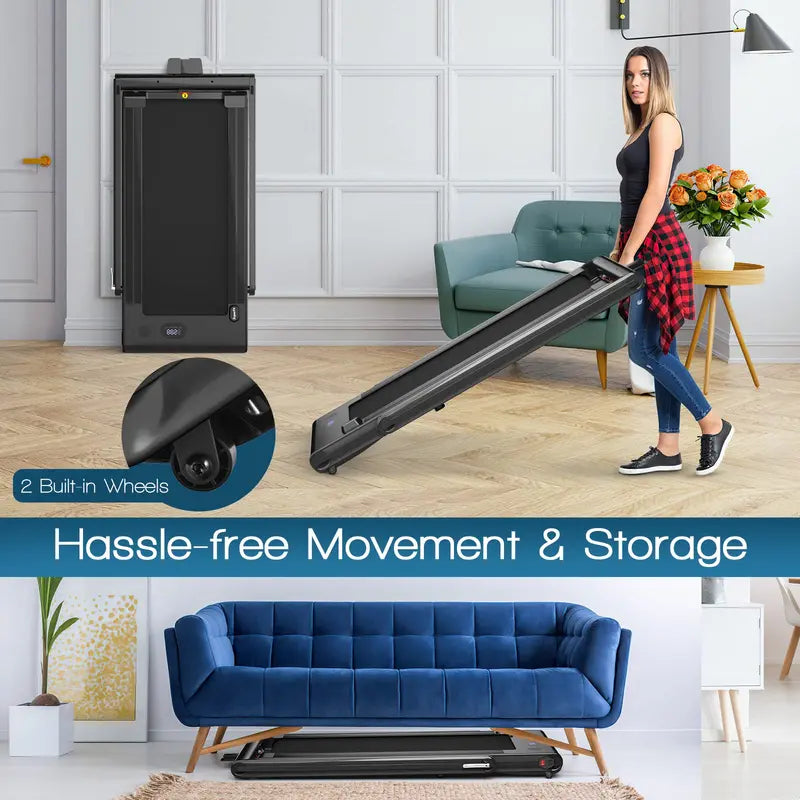 2-in-1 Under-Desk Treadmill ¨C Foldable Electric Model with 2.25HP Motor and LED Control Display