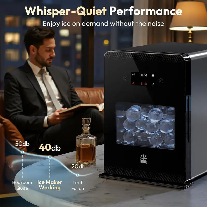 2-Inch Clear Ice Ball Maker ¨C LCD-Controlled. Self-Cleaning Dispenser Producing Up to 144 Spheres Daily