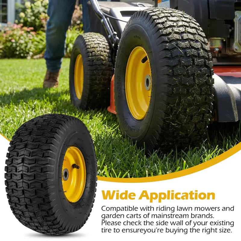2-Pack 15 x 6.00-6 Tube-Type Tires &amp; Wheels ¨C Standard Inner Tube Compatibility