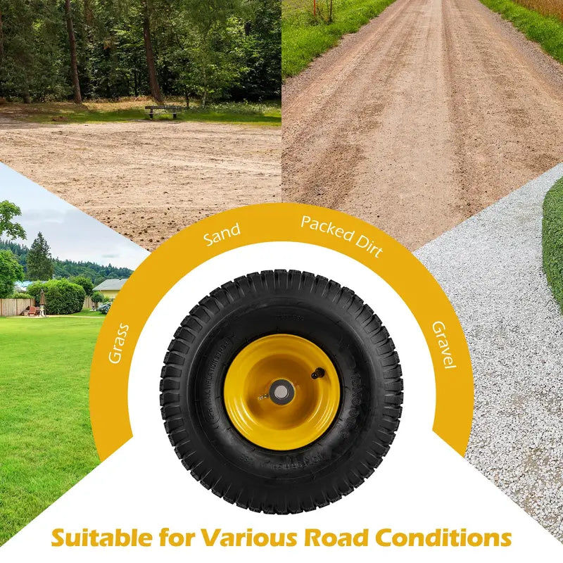 2-Pack 15 x 6.00-6 Tubeless Tires &amp; Wheels ¨C Off-Road Ready. Pre-Mounted