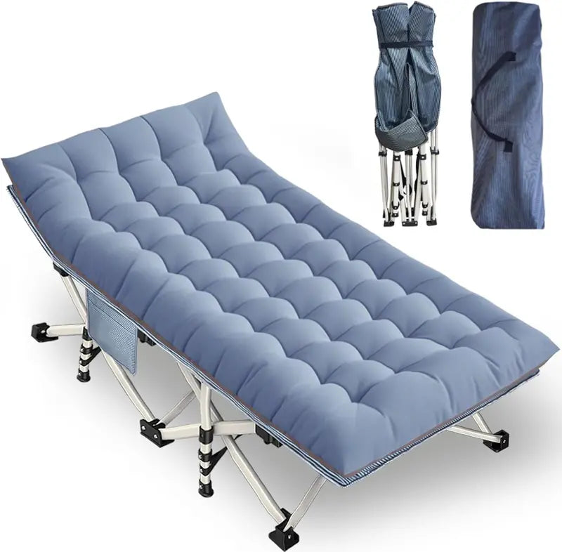 2-Pack Adult Camping Cots ¨C Heavy-Duty Folding Beds with Included Mattresses for Comfortable Outdoor Sleep