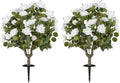 2-Pack Artificial Rose Flower Trees ¨C 31.5-Inch Tall. Ground Spikes. 18 Blooms Each