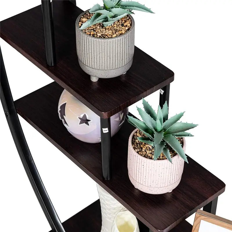2-Pack Black GDLF 5-Tier Half Moon Metal Plant Stand for Home. Patio. &amp; Garden