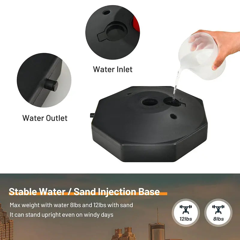2-Pack Fillable Delineator Posts with Octagonal Bases and 5-Foot Connectable Chains
