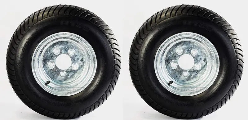 2-Pack Galvanized Trailer Tires on Rims ¨C 20.5×8-10 / 205/65-10. 5-Lug E-Rated for Utility Trailers