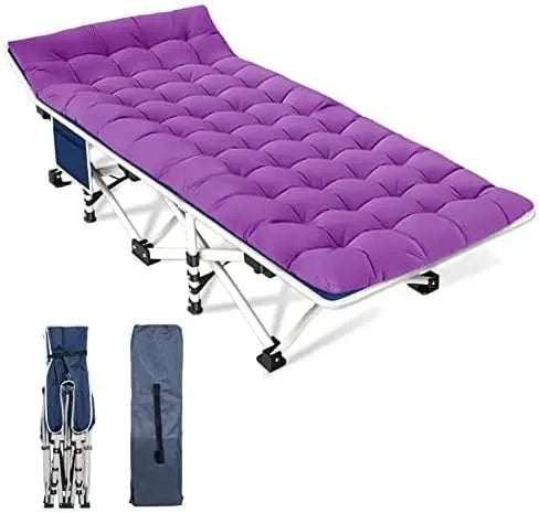 2-Pack Heavy-Duty Folding Camping Cots ¡ª Includes Mattresses & Carry Bags for Home. Outdoor or Guest Use