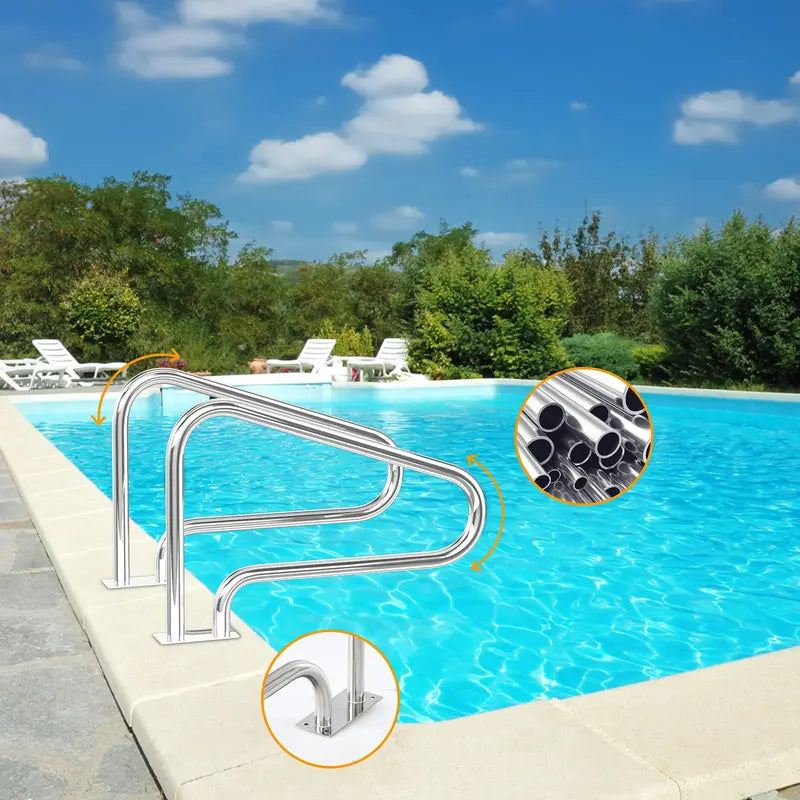 2-Pack Pool Safety Handrails ¨C Quick-Install Grab Bars for Spas and Swim Areas