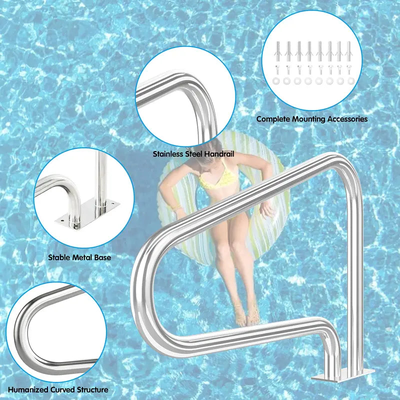 2-Pack Pool Safety Handrails ¨C Quick-Install Grab Bars for Spas and Swim Areas