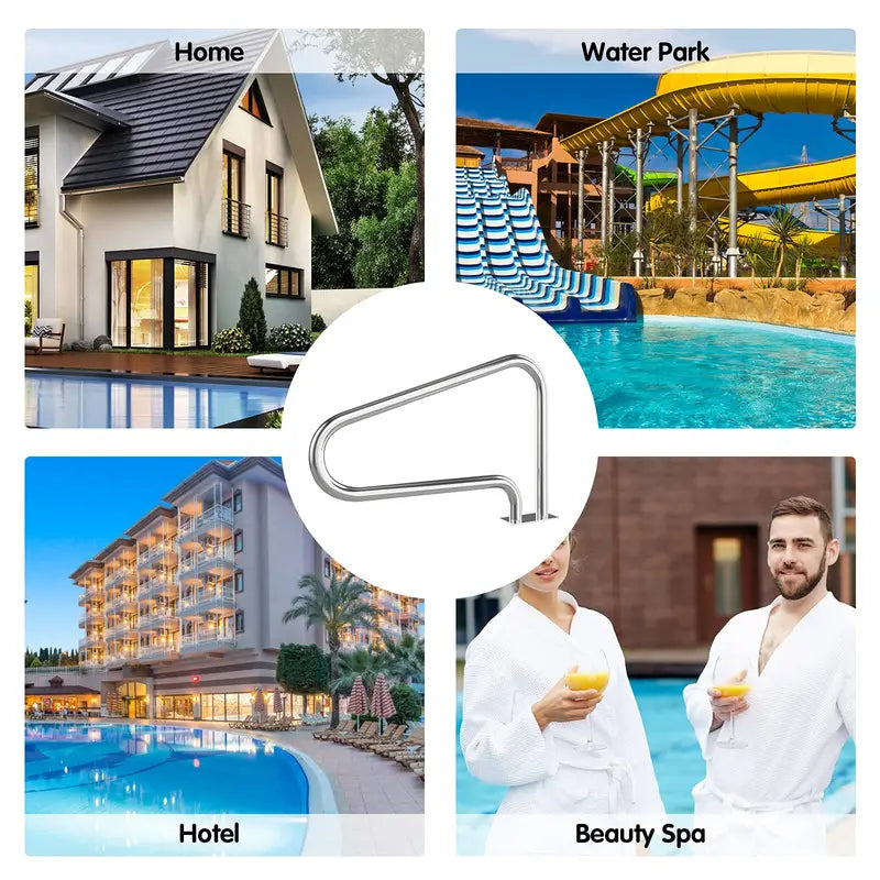 2-Pack Pool Safety Handrails ¨C Quick-Install Grab Bars for Spas and Swim Areas