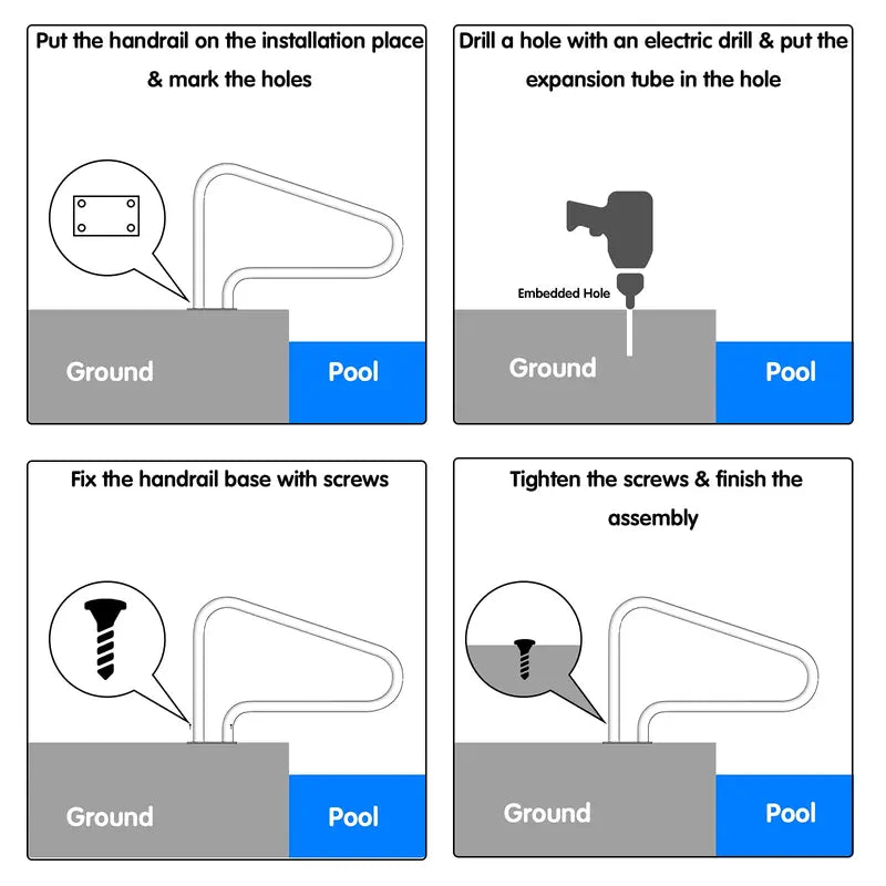 2-Pack Pool Safety Handrails ¨C Quick-Install Grab Bars for Spas and Swim Areas