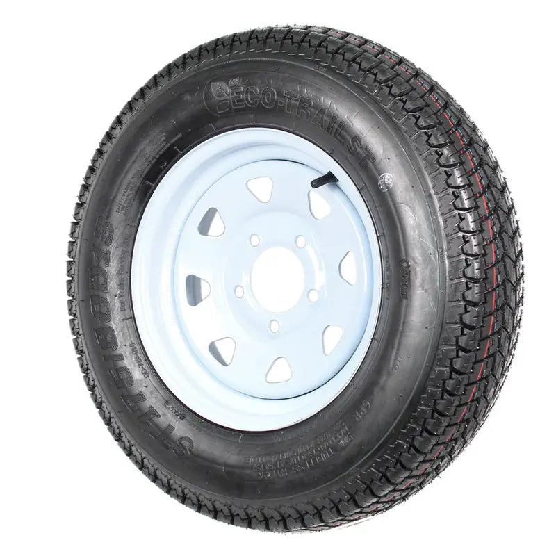 2-Pack ST175/80D13 Trailer Tires on White Spoke Rims ¨C Load Range C. 5-Lug Mounting