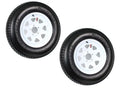 2-Pack ST205/75D15 Trailer Tires on White-Spoke Rims ¨C LRC Rated. 5-Hole Mounting. 205/75-15 Size