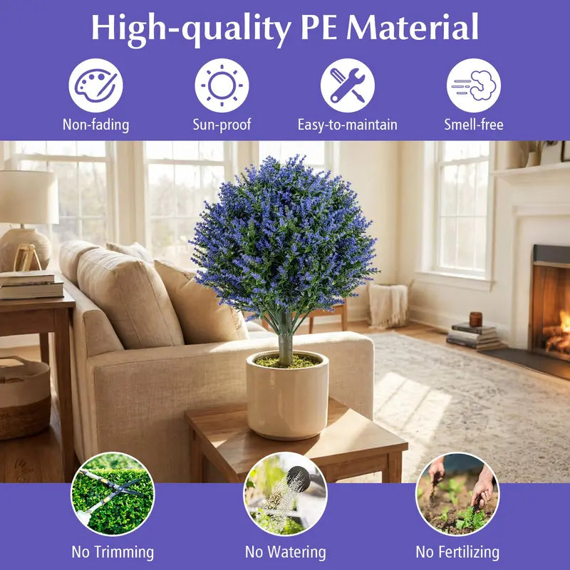 2-Pack Sun-Resistant Lavender Topiary Balls ¨C UV-Stable Indoor/Outdoor Evergreen Decor