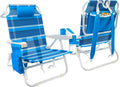2-Pack Textilene Beach Chairs ¨C 5-Position Folding Recliners with Cooler Bag & Carry Straps