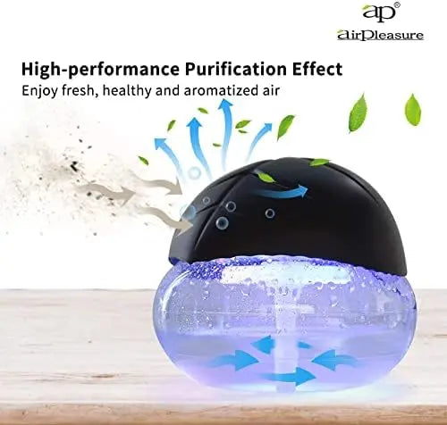 2-Pack Water-Based Air Purifier with LED Mood Light for Home &amp; Office