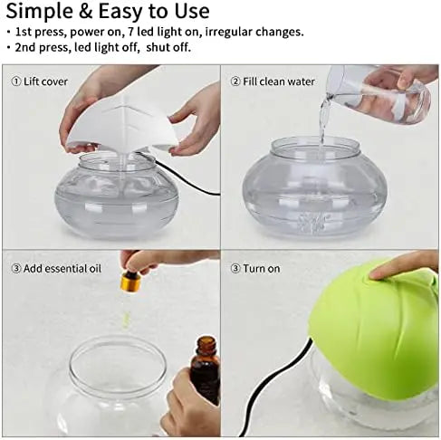 2-Pack Water-Based Air Purifier with LED Mood Light for Home &amp; Office