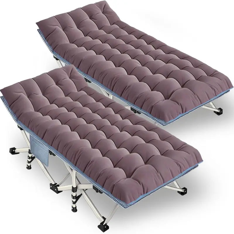 2-Person Folding Camping Cot Set ¡ª Durable Twin Cots with Mattresses & Portable Storage Bags