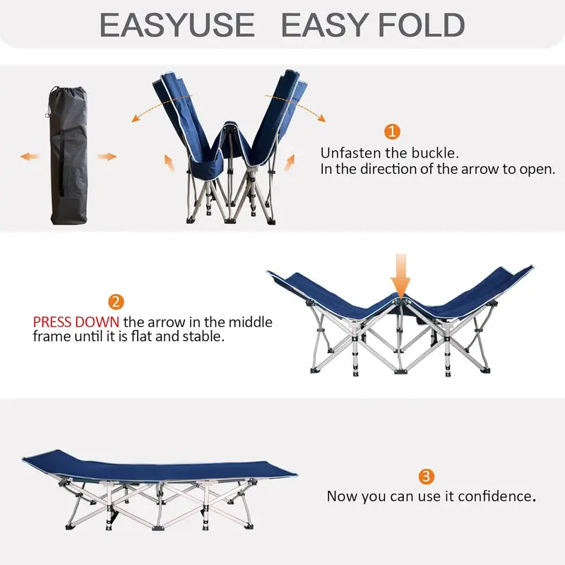 2-Person Folding Camping Cot Set ¡ª Durable Twin Cots with Mattresses & Portable Storage Bags